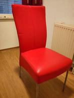 Fraaie, roodleren (eet)kamerstoelen, Huis en Inrichting, Stoelen, Ophalen, Leer, Zo goed als nieuw, Vijf, Zes of meer stoelen