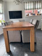 Houten eettafel met 6 rolstoelen, Ophalen, Gebruikt, 50 tot 100 cm, 150 tot 200 cm