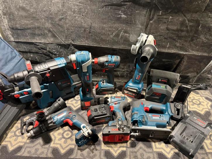 Bosch blauw professional set, Doe-het-zelf en Verbouw, Gereedschap | Overige machines, Zo goed als nieuw, Ophalen