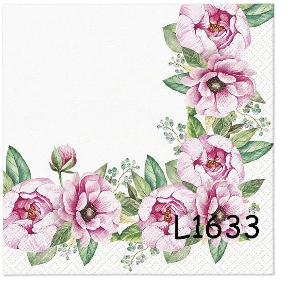 Servetten decoupage/bullet journal – pioenroos L1633, Hobby en Vrije tijd, Knutselen, Nieuw, Materiaal, Verzenden