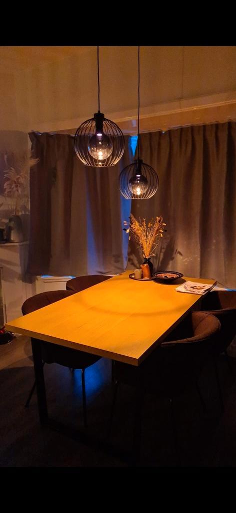 Industriële Eettafel Lampen Inclusief Lichtbron, Huis en Inrichting, Tafels | Eettafels, Zo goed als nieuw, 50 tot 100 cm, Rond