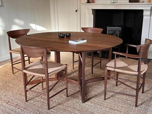 &Tradition Dropleaf HM6 eetkamertafel walnoot, Huis en Inrichting, Tafels | Eettafels, Zo goed als nieuw, 150 tot 200 cm, 150 tot 200 cm