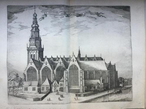 Amsterdam, Oude Kerk, Visscher/Blaeu, 1611., Antiek en Kunst, Kunst | Etsen en Gravures, Verzenden