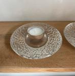 Twee Orrefors Discus waxinehouders, Ophalen of Verzenden, Zo goed als nieuw, Overige materialen, Minder dan 25 cm