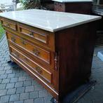 Commode tv meubel badkamermeubel marmer antiek kastje eiken, Gebruikt, 100 tot 150 cm, Ophalen of Verzenden, 3 of 4 laden