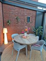 Zand grijs kleurige tuinstoelen 4 stuks incl. kussentjes, Ophalen, Zo goed als nieuw