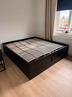 Brimnes bed 180x200 zwart - gebruikt, Ophalen, Gebruikt, Zwart, Tweepersoons