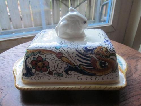 Vintage Majolica botervloot Deruta Raffaellesco Italie, Antiek en Kunst, Antiek | Keramiek en Aardewerk, Ophalen of Verzenden