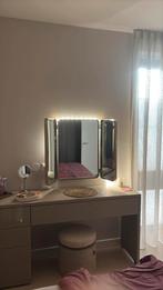 Drieluik spiegel, metaal, zachte koperkleur, Huis en Inrichting, Woonaccessoires | Spiegels, Ophalen, Zo goed als nieuw, Rechthoekig