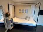 Hemelbed zwart metaal 90x200, Ophalen, Eenpersoons, Zo goed als nieuw, 200 cm
