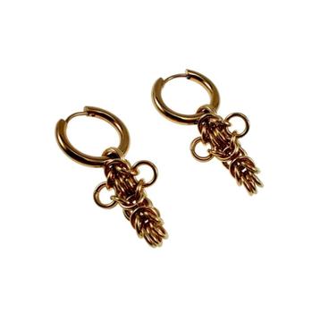 Oorringen 17mmX 2,5mm  Unisex Verguld RVS Byzantijnse Kruis beschikbaar voor biedingen