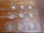 9 art deco dessert coupes, France., Antiek en Kunst, Antiek | Glas en Kristal, Ophalen of Verzenden