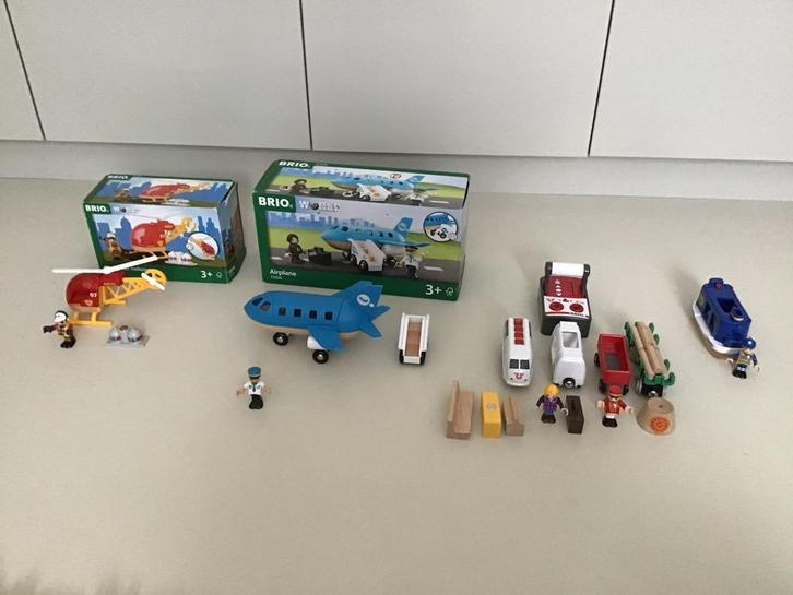 Brio Speelgoed Set - Trein, boot, Vliegtuig & Helikopter, Kinderen en Baby's, Speelgoed | Playmobil, Gebruikt, Complete set, Ophalen