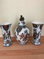 Delfts Polychroom kaststel Vazen Set - 3 stuks, Antiek en Kunst, Antiek | Vazen, Ophalen