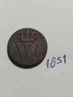 Halve cent 1851 Koning Willem 3, Postzegels en Munten, Munten | Nederland, Ophalen of Verzenden, Koning Willem I, Overige waardes