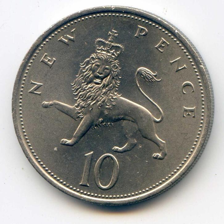 Groot-Brittannië 10 Pence 1973, Postzegels en Munten, Munten | Europa | Niet-Euromunten, Overige landen, Verzenden