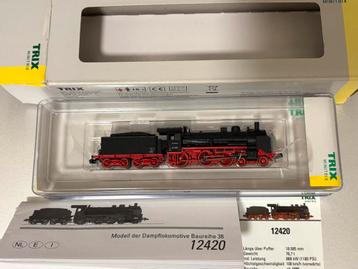 Minitrix 12420: DB BR38 stoomlok, DCC met Geluid. OVP. Lees beschikbaar voor biedingen