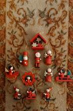 11 prachtige! Oude rode houten kerstboom hangertjes, Ophalen of Verzenden