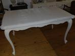 Queen ann eettafel gerestyled met witte krijtverf heeft 2 lo, Ophalen, Gebruikt, Eikenhout, 200 cm of meer