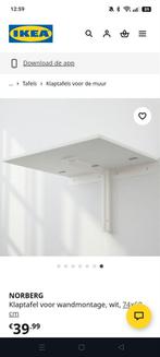 Inklapbaar bureau/tafel voor wandmontage, Ophalen, Zo goed als nieuw