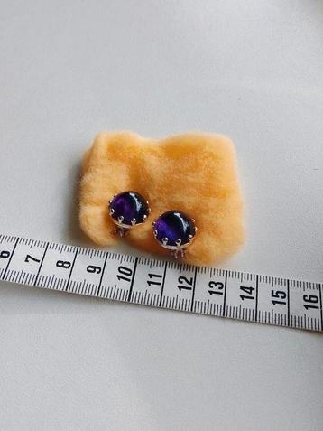 Zilveren oorclips met Amethist  beschikbaar voor biedingen