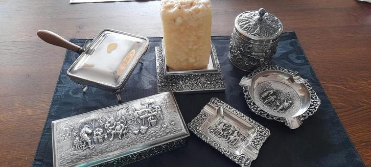 Zilveren accessoires ,asbak,samen of apart, zwaar verzilverd, Huis en Inrichting, Woonaccessoires | Overige, Zo goed als nieuw