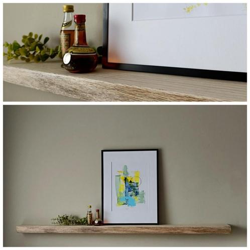 Houten wandplank | EIKEN | decoratief schap 114cm | zwevend, Huis en Inrichting, Woonaccessoires | Wandplanken en Boekenplanken