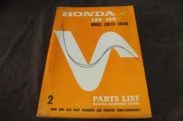 Honda CB125 CB160 1966 motorcycle parts list CB125 160 twins beschikbaar voor biedingen