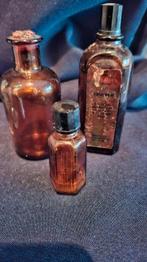 Apothekersflesjes apotheek bruin glas flesjes bakeliet, Antiek en Kunst, Ophalen of Verzenden