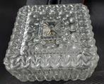 Vintage glazen vierkante plafonnière plafondlamp jaren ,70, Ophalen of Verzenden, Gebruikt, Glas, Vintage glazen plafonnière
