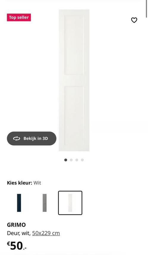 4x GRIMO kast deur voor de PAX kast Ikea, Huis en Inrichting, Kasten | Kledingkasten, Nieuw, 200 cm of meer, 50 tot 100 cm, Ophalen