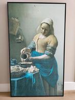 Het melkmeisje Canvas schilderij met lijst 118x70, Ophalen, 50 tot 75 cm, Zo goed als nieuw, Schilderij