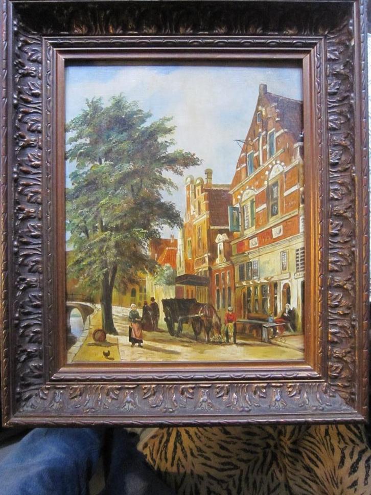 Enkhuizen, Zuidhavendijk, leuk olieverf naar Corn. Springer, Antiek en Kunst, Kunst | Schilderijen | Klassiek, Ophalen