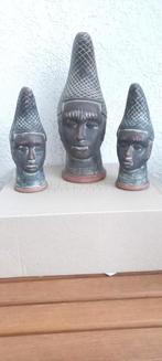 Afrikaanse hoofden set van 3 zgan, Antiek en Kunst, Ophalen of Verzenden