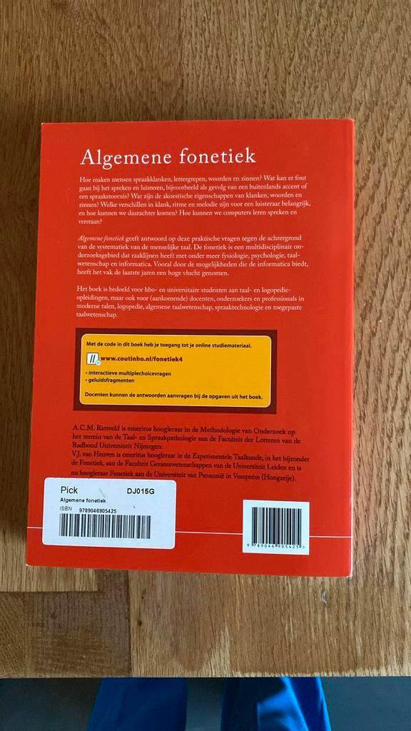 A.C.M. Rietveld - Algemene fonetiek, Boeken, Wetenschap, Zo goed als nieuw, Sociale wetenschap, Ophalen of Verzenden