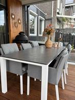 Keurig nette tuinset, incl.  6 stoelen. Aluminium Keramiek, Tuin en Terras, Tuinsets en Loungesets, Ophalen, Eettafel, 6 zitplaatsen