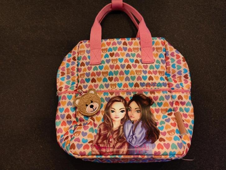 Rugzak topmodel roze met print, Sieraden, Tassen en Uiterlijk, Tassen | Schooltassen, Zo goed als nieuw, Rugtas, Minder dan 30 cm