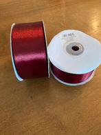 2x Satijn lint Bordeaux Rood 38mm breed 25m, Nieuw, Ophalen of Verzenden, Materiaal