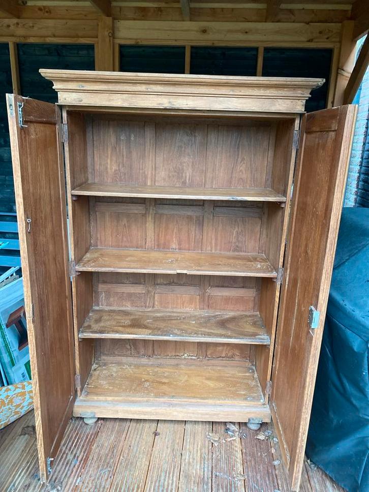 Houten Kast met Deuren en Planken, Huis en Inrichting, Kasten | Kledingkasten, Gebruikt, 150 tot 200 cm, 100 tot 150 cm, Minder dan 25 cm