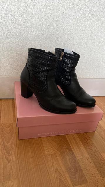 Leren enkellaarsje, zwart maat 38 beschikbaar voor biedingen