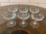 Set van 6 kristallen Vintage Champagne Coupes, Glas of Glazen, Gebruikt, Verzenden, Glas