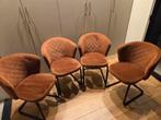 4 Benoa Eetkamerstoelen - Roestbruin Suède, Huis en Inrichting, Stoelen, Ophalen