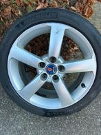 Saab Alu 45 17 inch velgen met Michelin Winterbanden, Auto-onderdelen, Banden en Velgen, Gebruikt, Banden en Velgen, 17 inch, Personenwagen