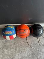 3 basketballen, Sport en Fitness, Basketbal, Ophalen of Verzenden, Zo goed als nieuw, Ring, Bord of Paal