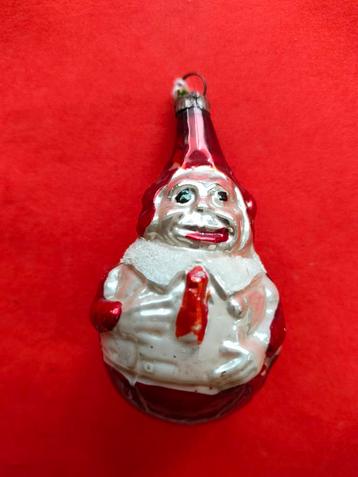 Clowntje met bolle buik . Oude kerstbal. beschikbaar voor biedingen