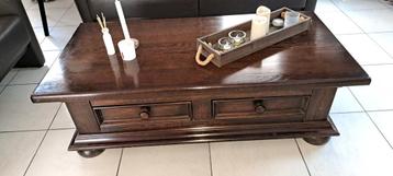 Eiken Salontafel met Laden - Patiné beschikbaar voor biedingen
