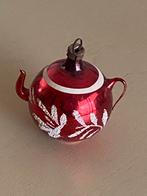 Vintage oude kerstbal koffiepot rood kerst christmas, Diversen, Kerst, Ophalen of Verzenden