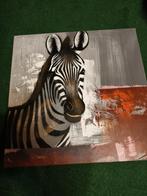 Schilderij zebra paard, Ophalen of Verzenden