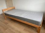 IKEA bed frame met lattenbodem en matras, 90 cm, Eenpersoons, Bruin, Ophalen of Verzenden