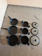 9 delig pannenset Karaca, Huis en Inrichting, Keuken | Potten en Pannen, Ophalen of Verzenden, Gebruikt, Rvs, Pannenset